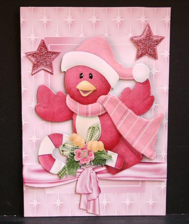 Cute Robin in Santa Hat in Star Frame by Diane Sixsmith