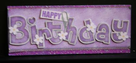 Large Dl Happy Birthday Denim N Daisies Quick Card Decoupage by Diane Sixsmith