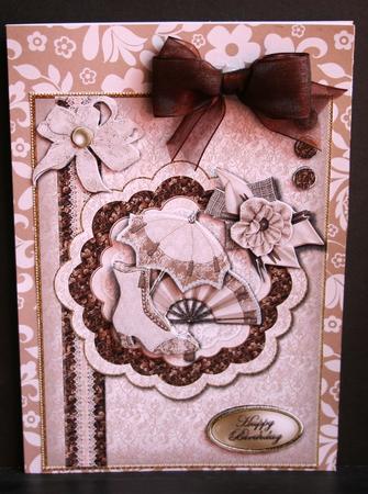 Beige Vintage Elegance Card Front by Diane Sixsmith