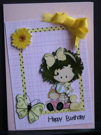Pretty Little Girl in Butterfly Frame by Diane Sixsmith