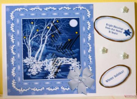 Winter Solstice Moon & Stars Scene Star Stacker Card by Diane Tune