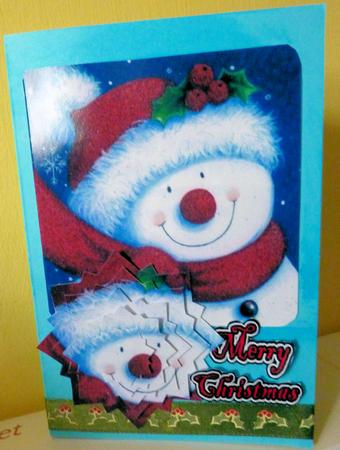 Red Nose Snowman Star Pyramid by Diane Tune