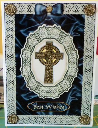 Celtic Cross, Satin 'n Lace A4 Card Front by Diane Tune