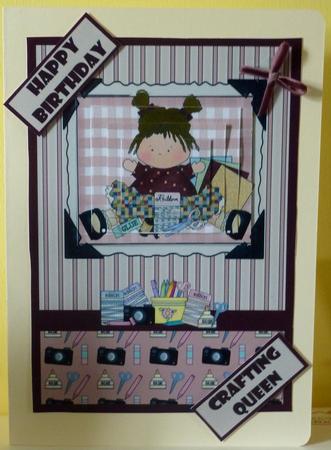 Crafting Queen Pyramid Card Front by Diane Tune