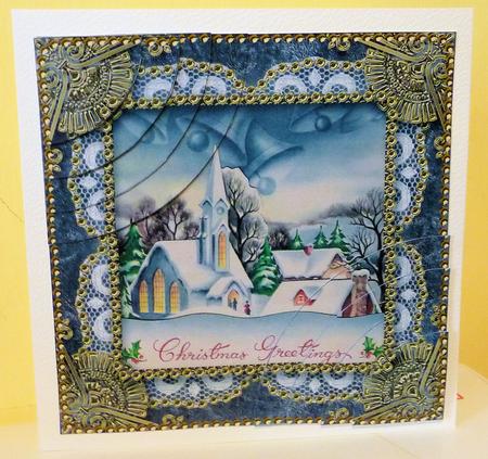 Christmas Church 1a 6inch Duo Corner Stack Card Front by Diane Tune