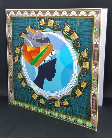 Beautiful African Lady Square Topper 2 by Diane  Vermeer