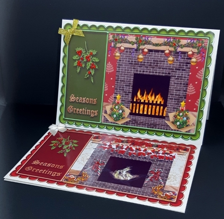 2 Lovely fireplace  Christmas card toppers by Diane  Vermeer