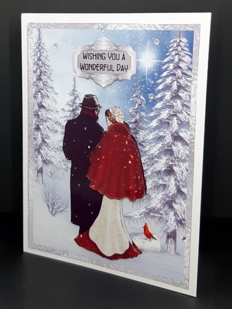 The Magic of Christmas 1 - A5 card front with decoupage by Diane  Vermeer
