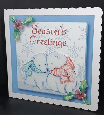 Christmas Couple - Polar Bears 8x8 by Diane  Vermeer