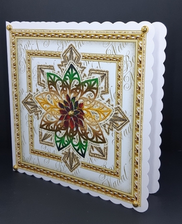 Bon Nadal Square Topper With Christmas Medallion by Diane  Vermeer