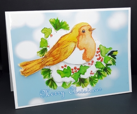 Christmas robin bird by Diane  Vermeer