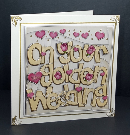 Golden Wedding Anniversary Wavy Spiral Side Stacker by Diane  Vermeer