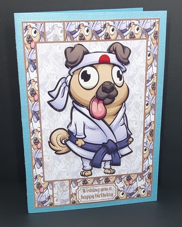 Karate Pug by Diane  Vermeer