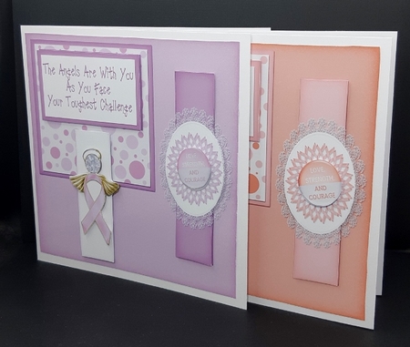 Cancer Support 6 Inch Square Toppers set 2 by Diane  Vermeer
