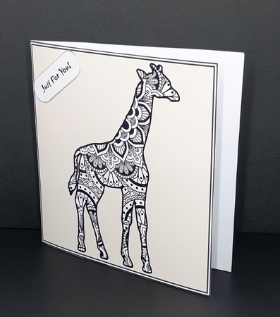 Colour Me Mandala Giraffe - Cut & Fold Card by Diane  Vermeer