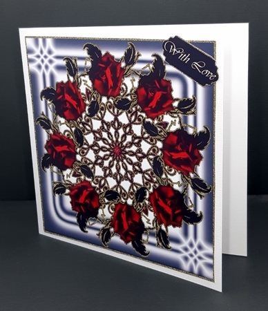 8 Gothic Red Roses Square Topper by Diane  Vermeer