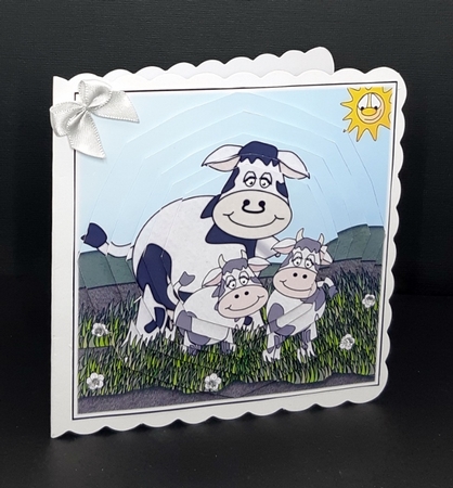 Farmyard Friends - Square stacker - Cow Family by Diane  Vermeer