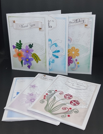 12 x Faux Quilled  Floral Notelets by Diane  Vermeer