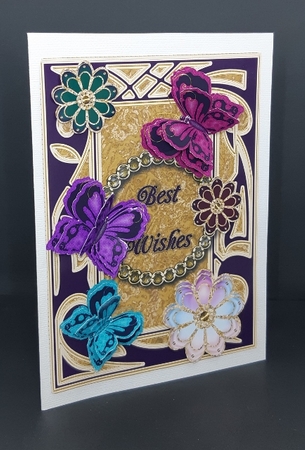 Best Wishes Freestyle Card Front With Butterflies by Diane  Vermeer