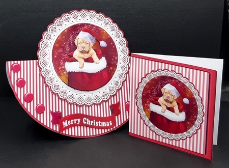 Puppy in Santa sack Rocker Card by Diane  Vermeer