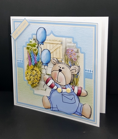 Balloon bear 6x6 card by Diane  Vermeer