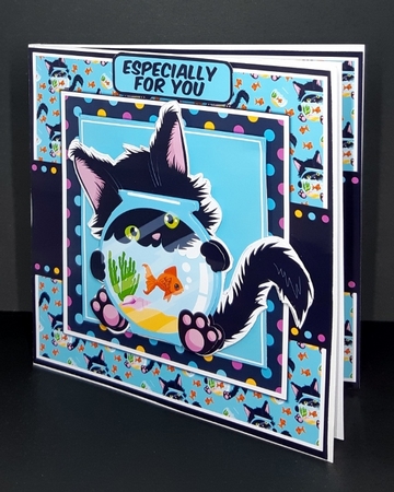 Black Kitty With Goldfish Bowl by Diane  Vermeer