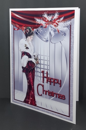 Art Deco Christmas 2 - A5 card front with decoupage by Diane  Vermeer
