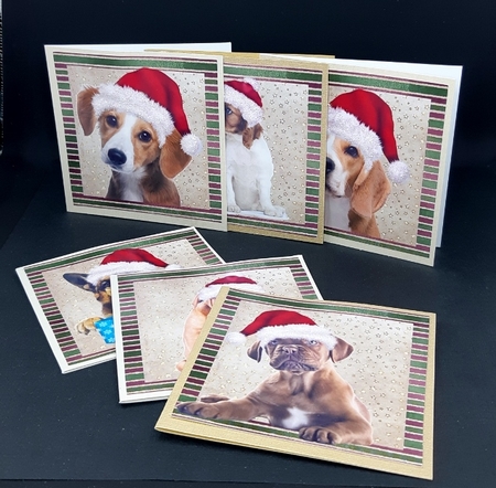 6 Christmas dog toppers by Diane  Vermeer