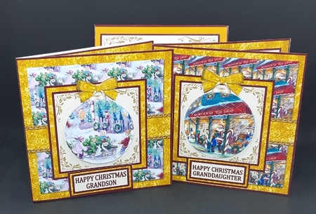 Christmas Shopping Baubles 5x5 Cut & Fold Card Bumper Kit by Diane  Vermeer