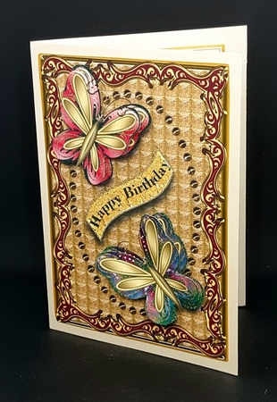 Birthday Topper with Butterflies & Blank Insert by Diane  Vermeer