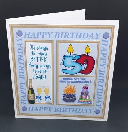 Male age 50 Birthday card front 1 by Diane  Vermeer