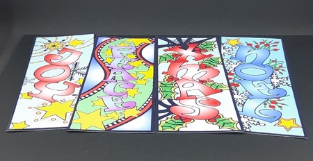 Christmas Zentangle bookmarks coloured by Diane  Vermeer