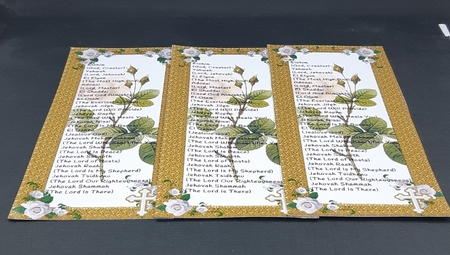NAMES OF GOD BOOKMARKS - WHITE ROSES by Diane  Vermeer
