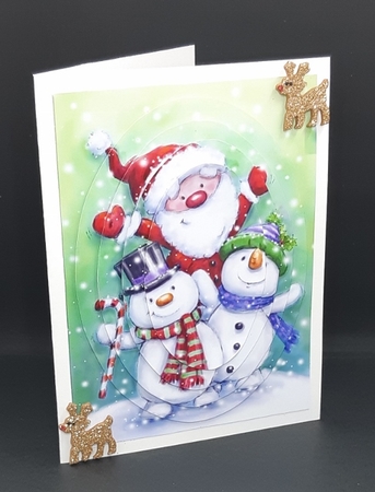 jolly santa with snowmen oval pyramids by Diane  Vermeer