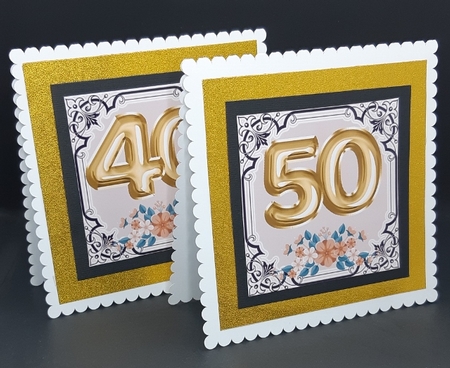 6 Floral gold balloon age toppers by Diane  Vermeer