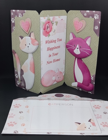 A House is Not a Home Without a Cat 3D Decoupage Trifold & Envelope Card Kit by Diane  Vermeer