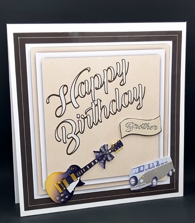 Male Birthday Guitar and Camper Van by Diane  Vermeer