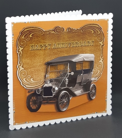Sepia Model T Ford Male Anniversary Card A4 sheet with Decoupage by Diane  Vermeer