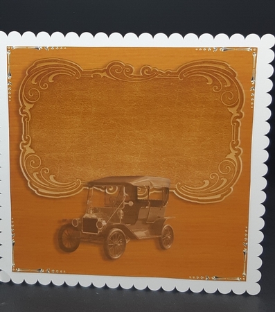 Blank Insert for Sepia Model T Ford  A4 sheets with Decoupage by Diane  Vermeer