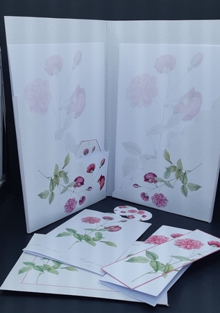 Vintage China Rose Bumper Stationery Set with Folder by Diane  Vermeer