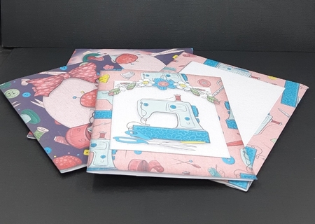 Sewing Friends Notelet Set 2 by Diane  Vermeer