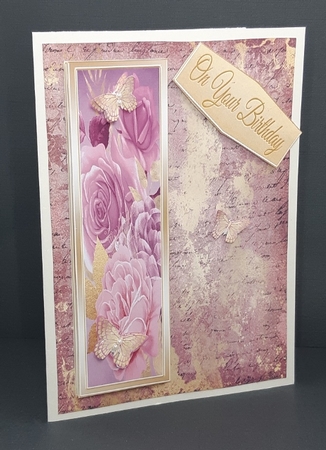 Pink Flowers and Butterflies 5x7 Topper by Diane  Vermeer