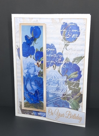 Blue Flowers and Butterflies 5x7 Topper by Diane  Vermeer
