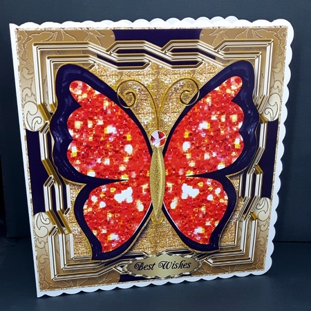 Card Front with Large Butterfly 3 by Diane  Vermeer