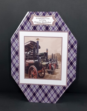 Sepia Traction Engines - Cut And Fold Card by Diane  Vermeer