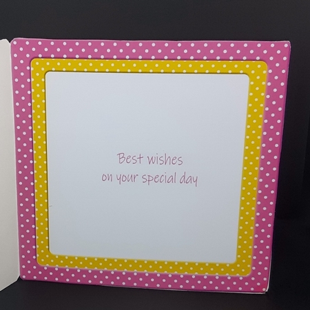 Beautiful Pink & Yellow Polka Dot Insert 7x7 by Diane  Vermeer