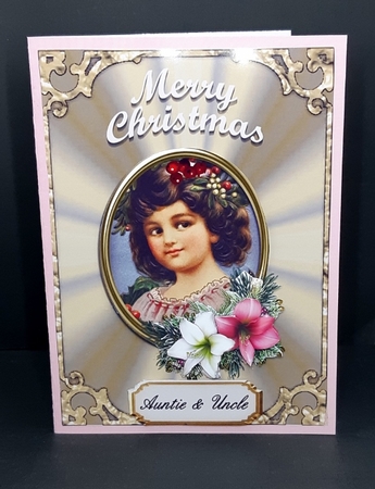 Victorian Cameo 4 - 7x5inch card front with decoupage by Diane  Vermeer