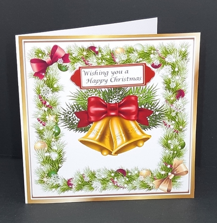 pretty christmas bells in festive 5x5  frame qick card by Diane  Vermeer
