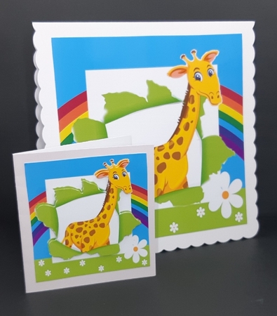 Rainbow frame with giraffe 7x7 by Diane  Vermeer