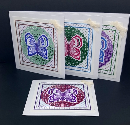 4 Toppers with Butterfly by Diane  Vermeer